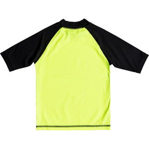 Quiksilver Boys Bubble Dream Short Sleeve Rash Vest SAFETY YELLOW EQKWR03024